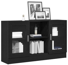 Aparador vidaXL Preto Carvalho 120x30,5x70 cm em Madeira Derivada