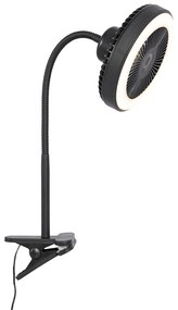 Ventilador de mesa preto com LED 2700K - Dores Moderno