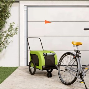vidaXL Reboque de bicicleta p/ animais tecido oxford/ferro verde/preto