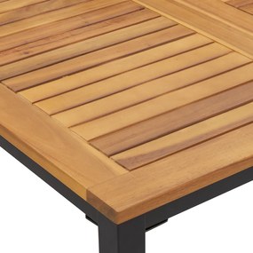 Mesa de Jardim vidaXL 200x90x75 cm em Madeira Acácia Sólida e Metal