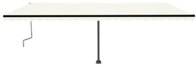 Toldo retrátil manual com LED 600x350 cm cor creme