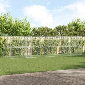 vidaXL Canil de Cachorro 4 pcs Prateado 8 x 2 x 2 m Aço galvanizado