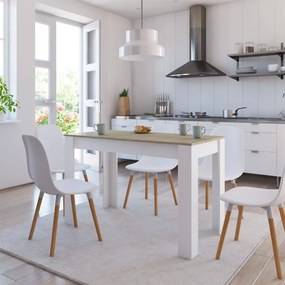 vidaXL Mesa jantar 120x60x76 cm contraplacado carvalho sonoma e branco