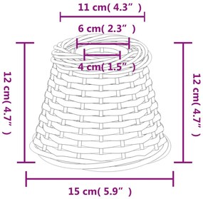 Abajur de teto Ø15x12 cm vime castanho