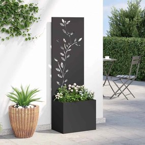 Vaso de Jardim com Painel Decorativo Preto 50 x 140 cm