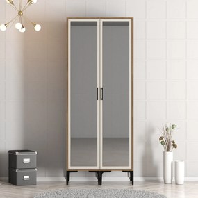 Roupeiro Kumsal RR – Nogueira e Creme – 80x47,5x201,4 cm