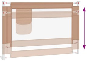 Barra segur. p/ cama infantil tecido 100x25cm cinza-acastanhado