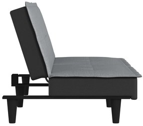 Sofá-cama tecido cinzento-claro
