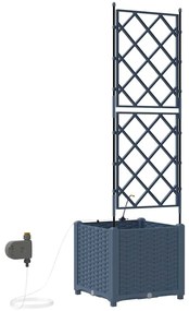 Jardineiras de Jardim 1 pc Cinzeto 40 x 40 x 142 cm Plástico
