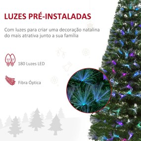 HOMCOM Árvore de Natal Artificial 150cm com 180 Ramos Luzes LED de Múl