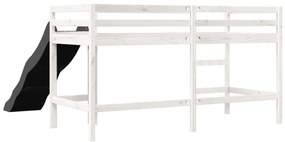 Cama alta p/ criança sem colchão 80x200 cm pinho maciço branco
