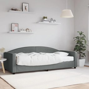 3197171 vidaXL Sofá-cama com colchão 90x200 cm tecido cinzento-escuro