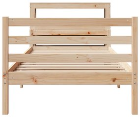 Estrutura de cama com cabeceira 90x200 cm pinho maciço