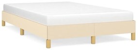 vidaXL Estrutura de cama sem colchão 120x190 cm tecido creme