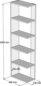 Estante Tower – Nogueira – 46,8 cm x 160 cm x 23,9 cm