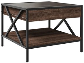 Mesa de centro luzes LED Infinity 50x50x38 cm carvalho castanho