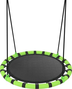 AIYAPLAY Baloiço para Crianças Redondo Baloiço de Jardim Infantil Ajustável Impermeável Carga 150 kg Ø100x180 cm Preto e Verde | Aosom Portugal