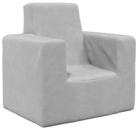 vidaXL Sofá infantil pelúcia macia cinzento-claro