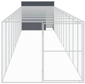 Casota p/ cães c/ parque 214x1273x181cm aço galvaniz. antracite