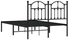 Estrutura de cama com cabeceira 120x190 cm metal preto