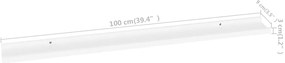 Prateleiras de parede 2 pcs 100x9x3 cm branco