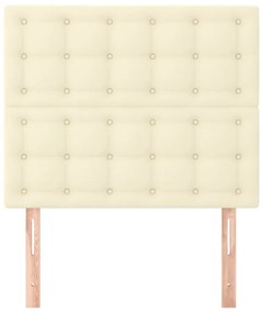 Cabeceira de cama 2 pcs couro artificial 100x5x78/88 cm creme