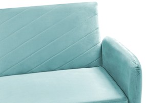 Sofá-cama de 3 lugares em veludo azul claro SENJA Beliani