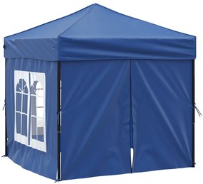 Tenda para festas dobrável com paredes laterais 2x2 m azul