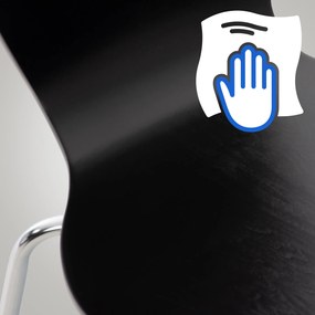 Cadeira para cozinha e sala de jantar empilhável Calisto 45 x 85 x 49 cm Preto