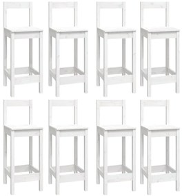 9 pcs conjunto de bar pinho maciço branco