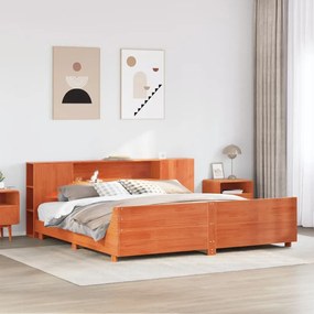 vidaXL Cama sem colchão 180x200 cm pinho maciço castanho-mel