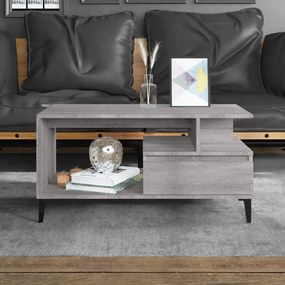 vidaXL Mesa de centro 90x49x45 cm derivados de madeira cinzento sonoma