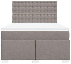 Cama com molas/colchão 140x200 cm tecido castanho-acinzentado