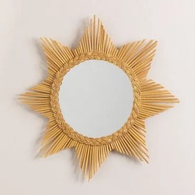 Espelho redondo de parede em rattan Tiara NATURAL - Sklum