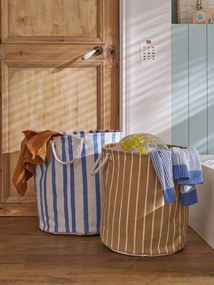 Conjunto de 2 cestos de arrumação, para criança riscas bege