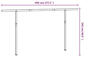 Conjunto de postes para toldo 450x245 cm ferro antracite