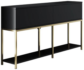 **** Conjunto de Mobiliário de Sala Lord – Preto e Dourado – Medidas V