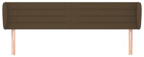 Cabeceira de cama c/ abas tecido 163x23x78/88cm castanho-escuro
