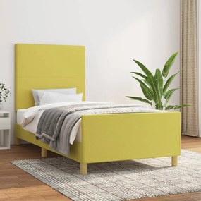 vidaXL Estrutura de cama sem colchão 100x200 cm tecido verde