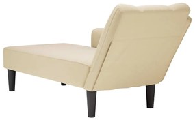 Chaise lounge com tecido creme para apoio de braço direito