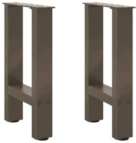vidaXL Pés para mesa de centro em aço natural, 2 peças, 28x(42-43) cm, aço