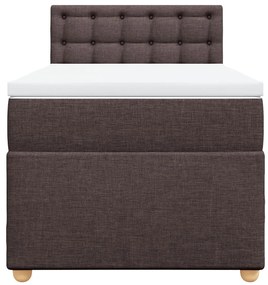 Cama com molas/colchão 90x200 cm tecido castanho-escuro