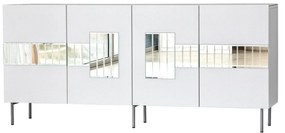 Console Paris – Branco e Prateado – 180 cm x 80 cm x 40 cm