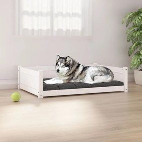 Cama para cães 105,5x75,5x28 cm madeira de pinho maciça branco