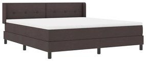 Cama Box Marrom Escuro 180 x 200 cm Tecido de estofado