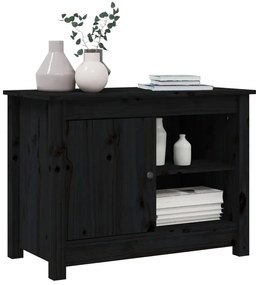 Móvel de TV 70x36,5x52 cm madeira de pinho maciça preto