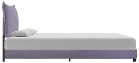 Estrutura de cama sem colchão 135x190 cm tecido cinzento-claro