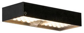 LED Candeeiro de parede exterior preto com médios e sensor a energia solar - Kayo Moderno
