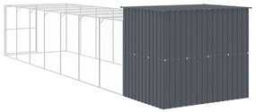 Casota p/ cães c/ parque 214x865x181 cm aço galvaniz. antracite