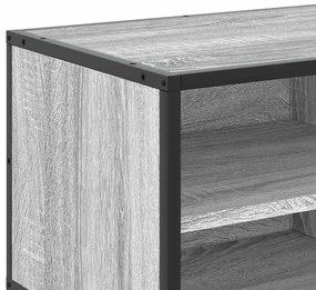 Móvel p/ TV 80x34,5x40 cm deriv. madeira/metal cinzento sonoma